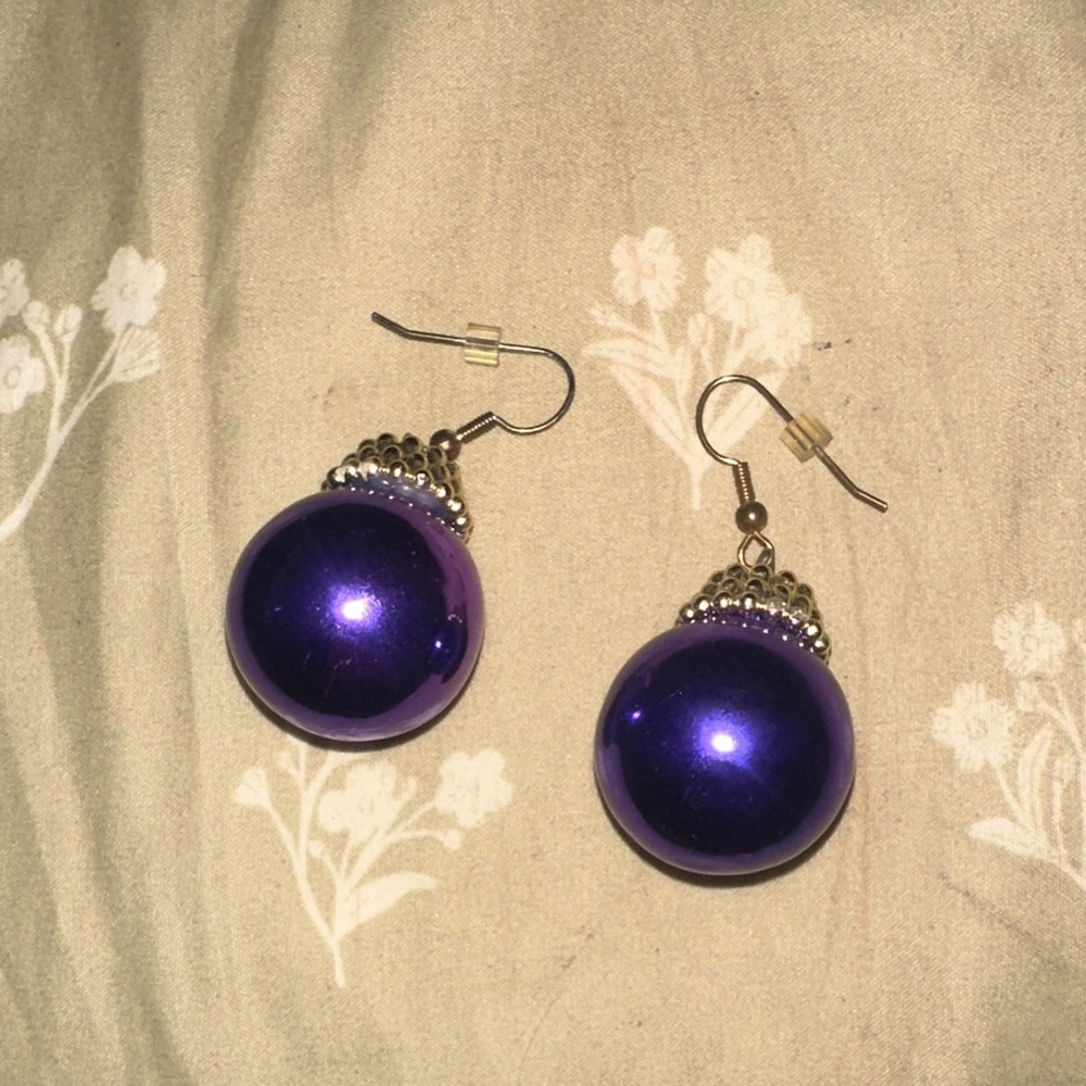 Elegant Purple and Gold Earrings